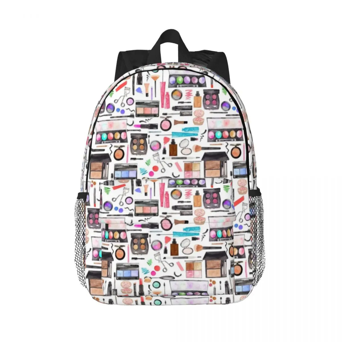 

Watercolor Makeup Artist Pattern Compact 15-Inch Backpack - Stylish Lightweight Bag Perfect for Students and Commuters