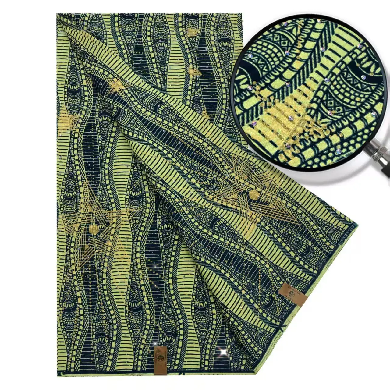 

2025 Nigerian Stone-Wax Print African Fabrics High Quality for Patchwork New Style Fabric for Clothing Home Decor hs7