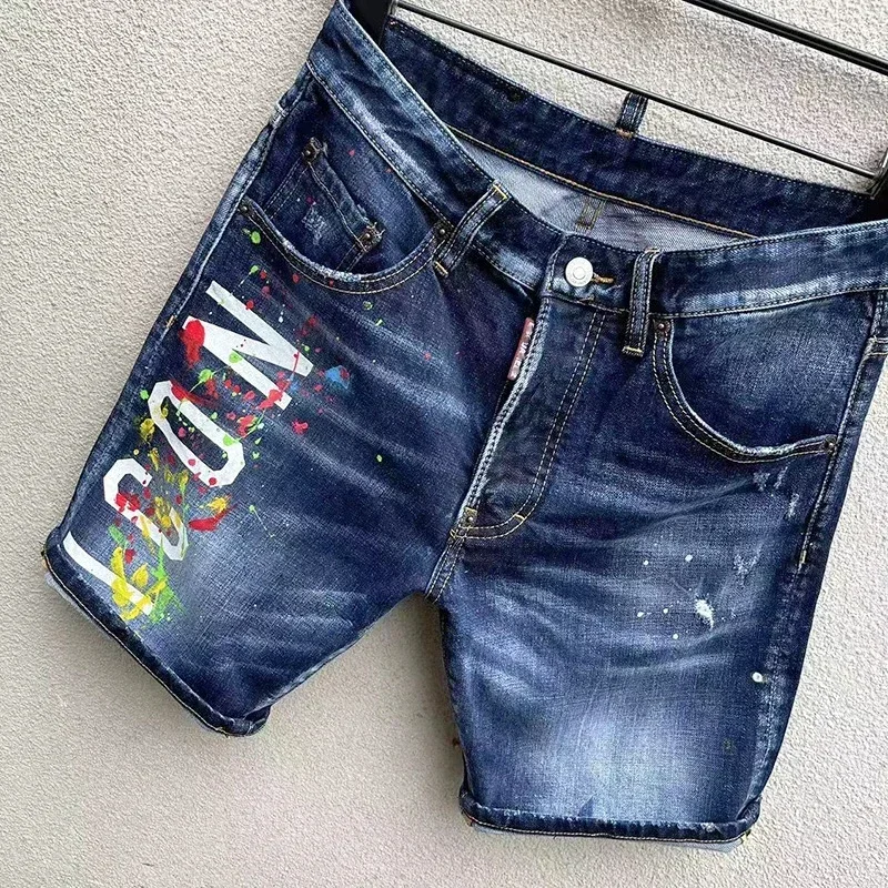 Letnia nowa męska ikona obcisłe dżinsy rurki Stretch niebieskie spodnie jeansowe wysokiej jakości Street Slim Fit jeansy męskie