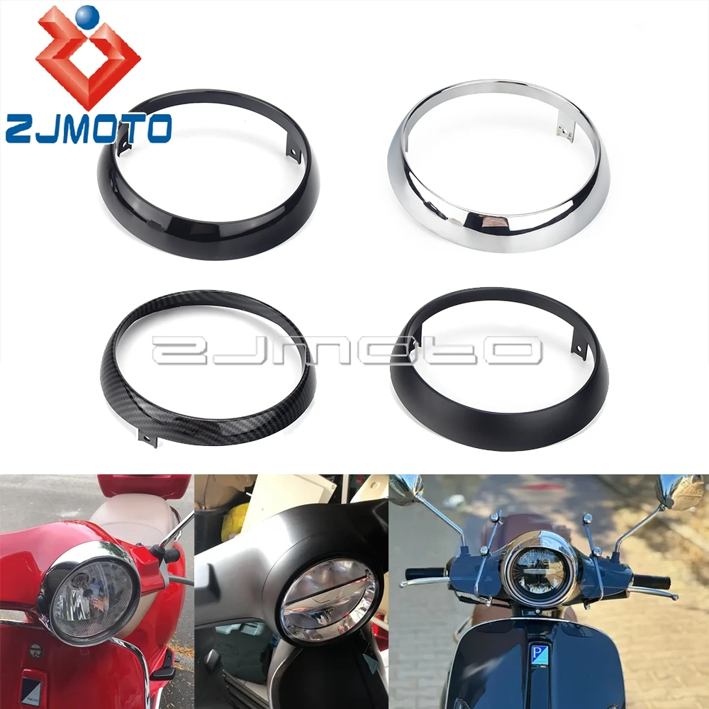 4 Colors Scooter Headlight Cover Guard Round Headlamp Blocking Edge Protector Bezel For Primavera 150cc 125cc 2takt 4T 2V 4T 4V
