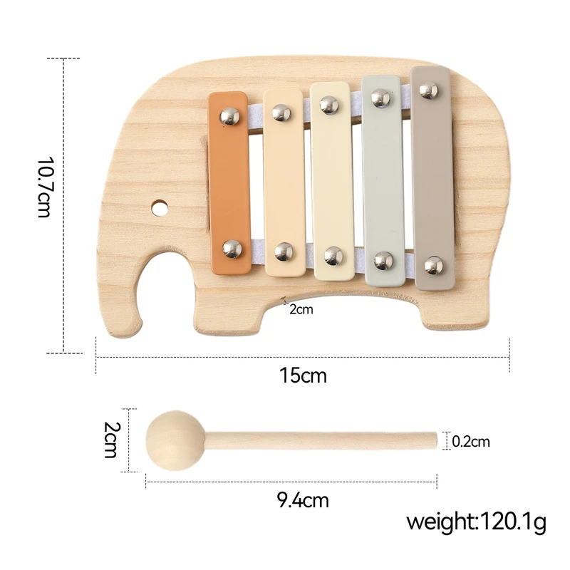 Baby Montessori Speelgoed Rammelaar Bel Drum Xylofoon Percussie Olifant Muzikaal Speelgoed voor Kinderen Vroege Educatieve Instrumenten Speelgoed