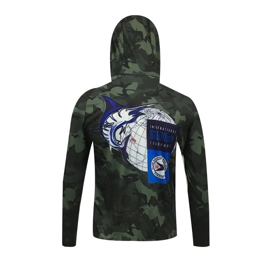 Hiking Sports Jersey Hooded Men's Outdoor Sublimation Printing Breathable Long Sleeve Fishing Anti-UV UPF 50+ Clothes