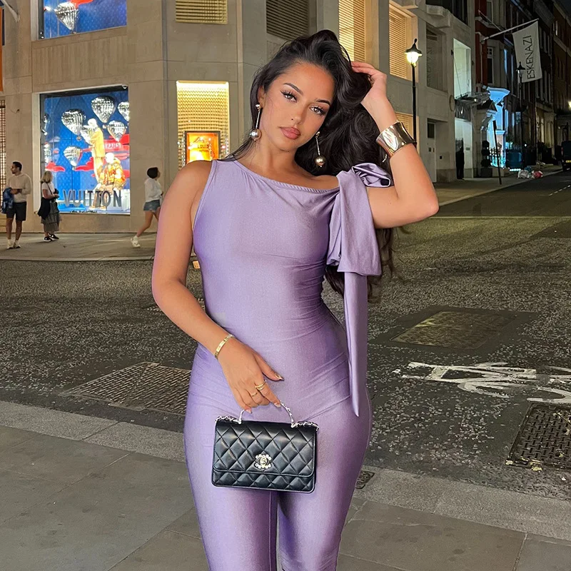 

Женские модные брюки с высокой талией, цельные, длинные, с бантом, облегающие, эффектные, из ПВХ и хлопка, для прогулок, в стиле футболки-дрирет.