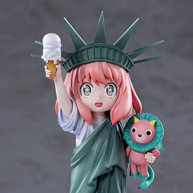 20cm Spy×family Statue of Liberty Anya Action Figure Creative Ornaments Manga Anya Forger Figure Goddess of Liberty Toy PVC Doll