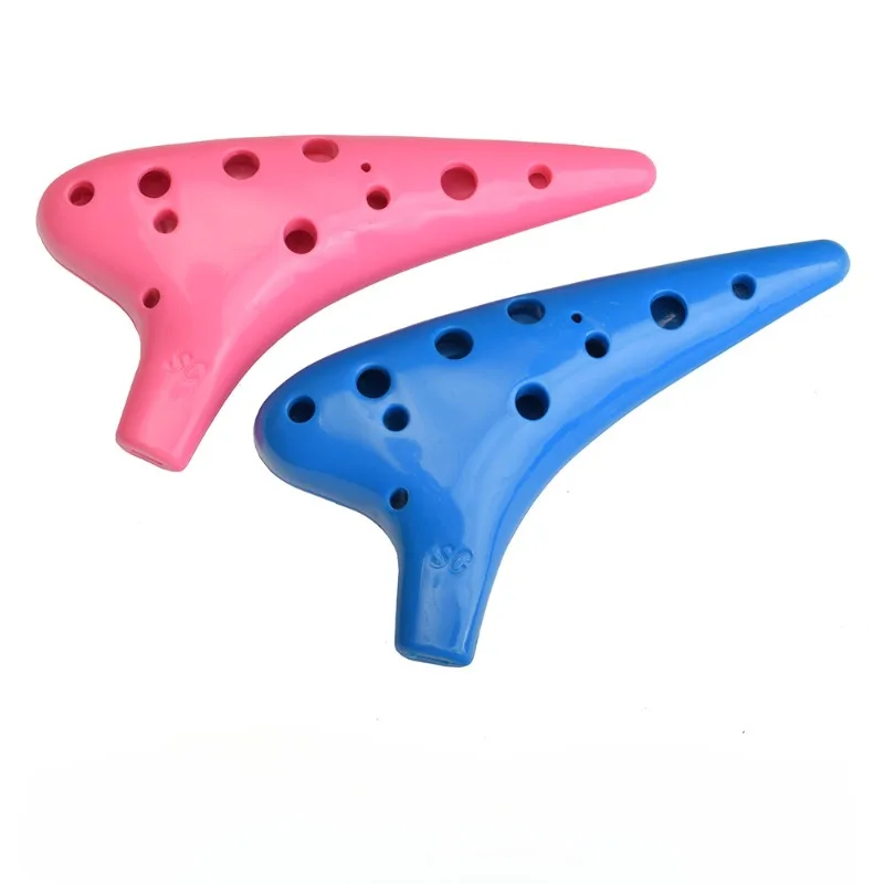 Plastic 12 Hole Ocarina Ceramic Alto C Legend Of Ocarina Flute Music Instrument Plastic Ocarina 5 Colors Drop Shipping