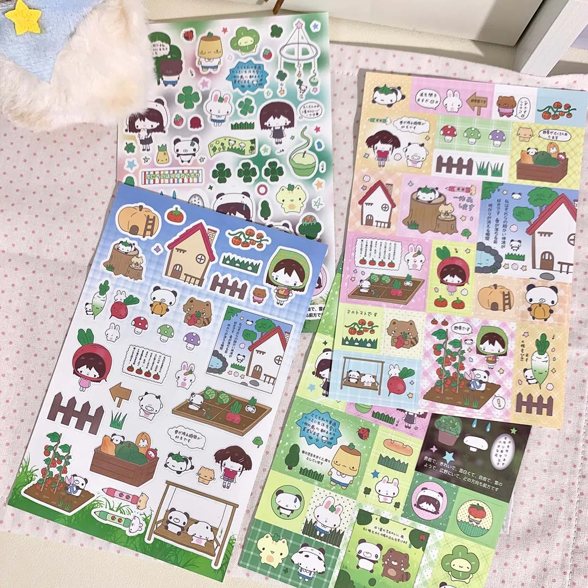 Cute Decal Scrapbooking Stickers Kawaii Girls Character Decorative Stationery Stickers DIY Arts Crafts Album