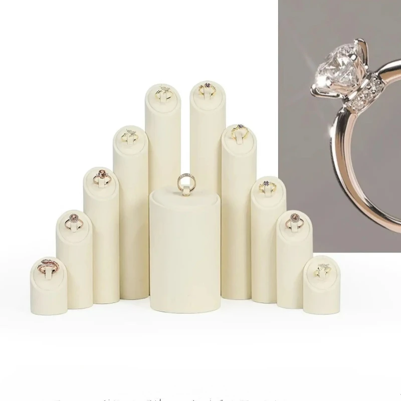 

Beige microfiber metal jewelry display props, earrings, jewelry racks, jewelry counters, necklaces, earrings display racks