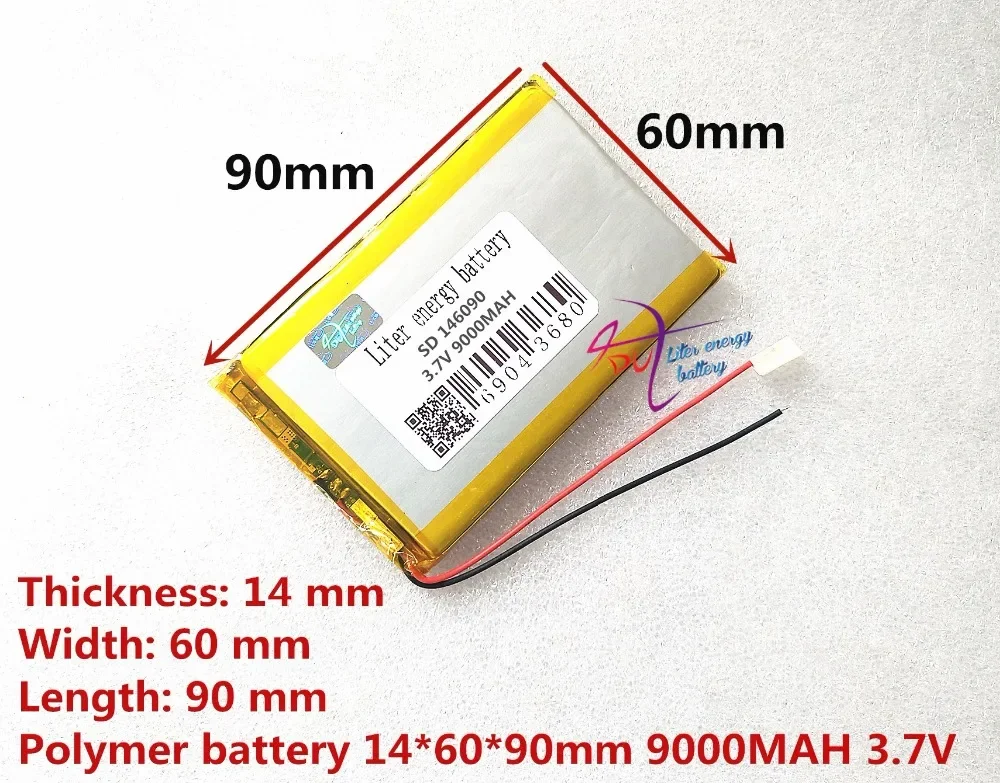 3,7 V 9000 mAh SD 146090   (Polymer-Lithium-Ionen-Akku) Li-Ionen-Akku für POWER BANK, Tablet-PC, MP4 MP5-Handy, Lautsprecher
