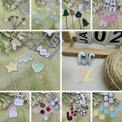 New Arrival Christmas Cake Decoration Series Metal Cutting Dies For Scrapbook Card Making Stencil Suitable Holiday Greetings