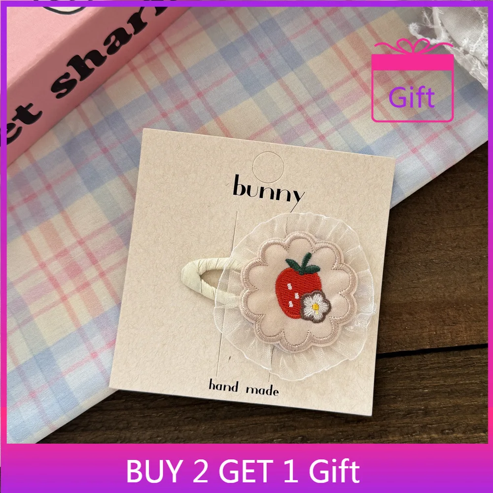 

Sweet Girls Hair Accessories Korean Lace Bunny BB Clips No Snag Hair Clips for Teens Gentle New