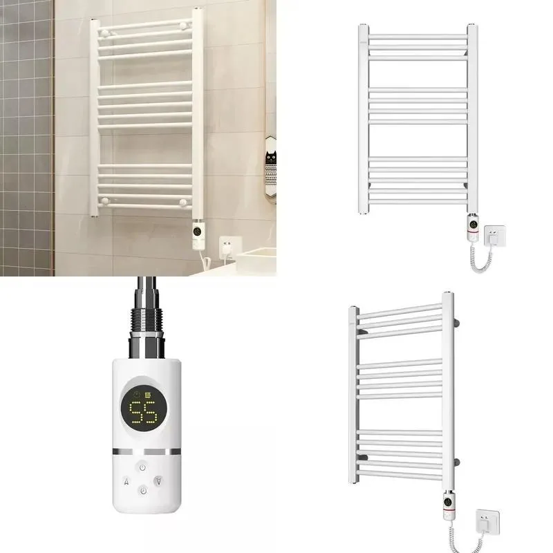 Smart WiFi Digital Thermostat Black Coated Electric Heating Towel Radiator for Bathroom