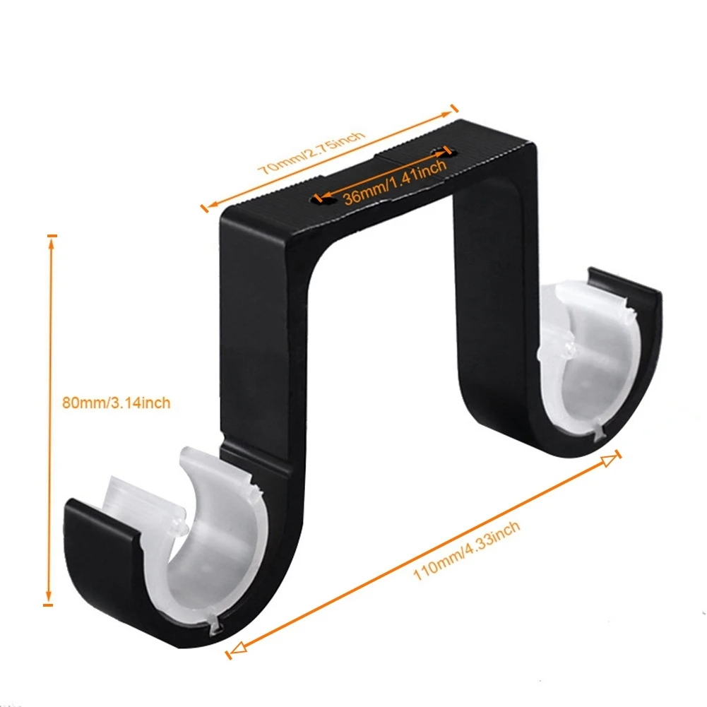 2 шт. двойные кронштейны для карнизов, потолочные опоры из алюминиевого сплава, черный