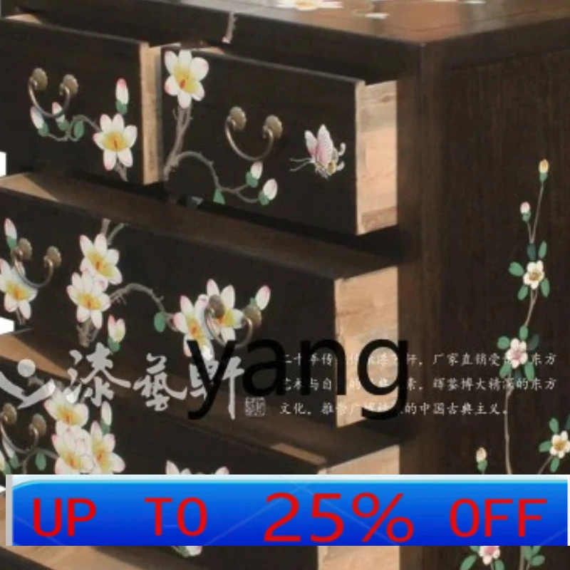 

LMM New Chinese Style Solid Wood Five Bucket Storage Complete Simple Retro Bedroom Living Room Entrance Storage Cabinet