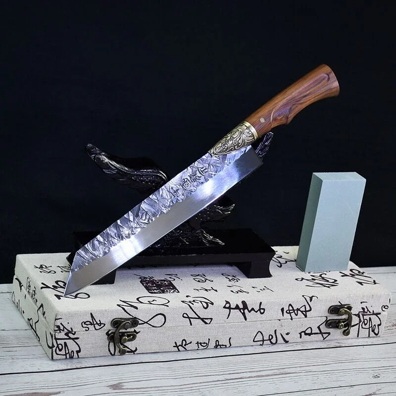 Longquan raw fish knife meat boning knife hand-forged sharp slicer light women's kitchen knife ghost hand kitchen