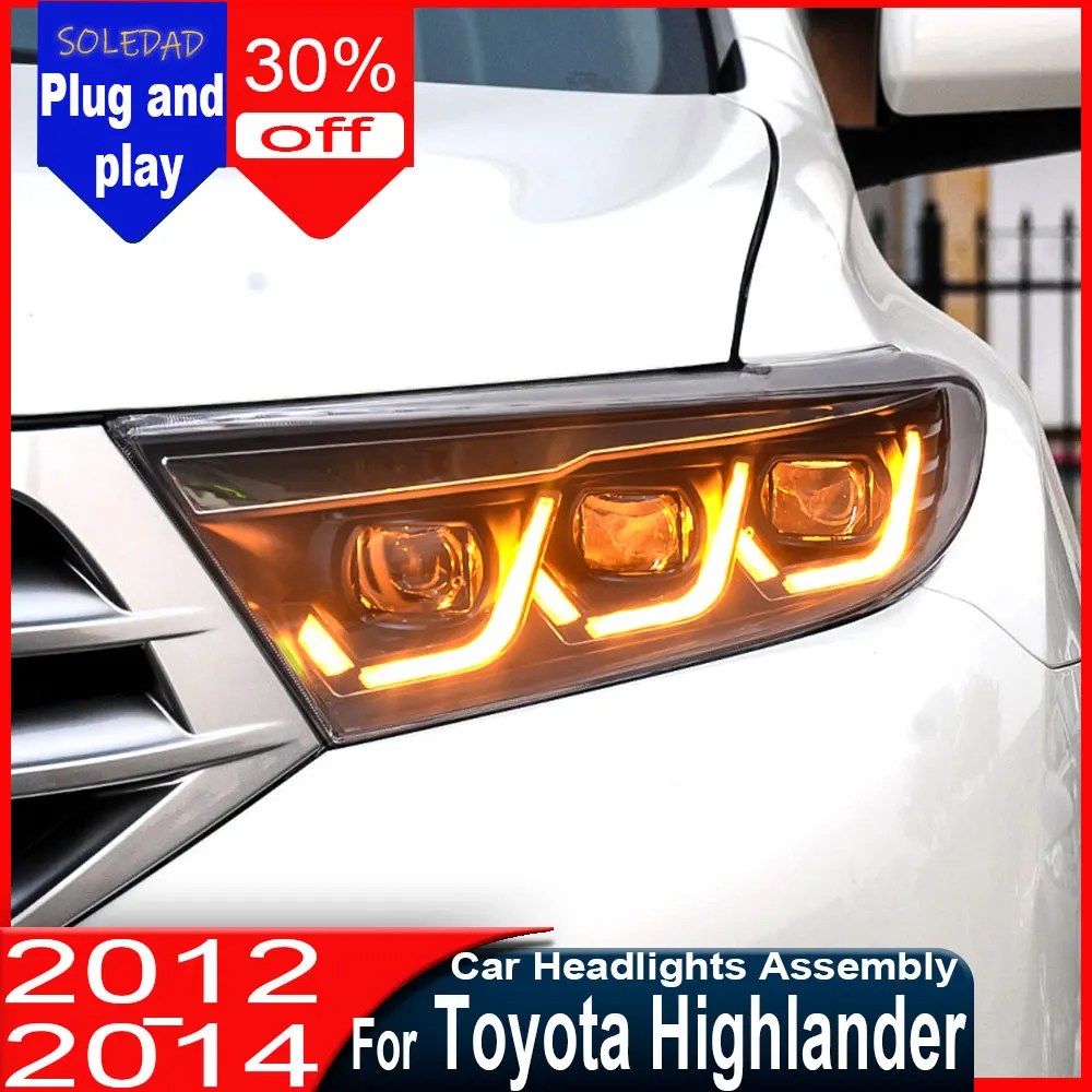 

Auto For Toyota Highlander 2012 2013 2014 Head lamps LED Headlight LED Dual Projector