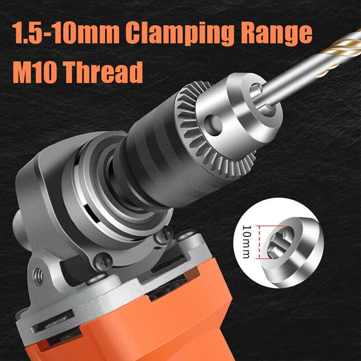 

4Pcs M10 Thread Angle Grinder Conversion Adapter Electric Drill Collet 10mm Chuck Holder Drill Convert For 4" Electric Grinder
