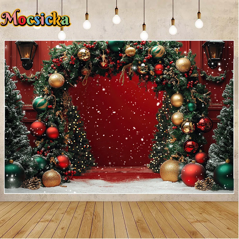 Mocsicka الشتاء التصوير خلفية دافئة عيد الميلاد الموقد إكليل مهرجان حفلة الأسرة الأطفال صورة خلفية الاستوديو