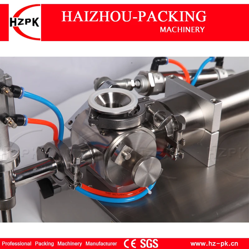 HZPK Semi-Automatic Horizontal Single Nozzle Paste Cream Honey Filling Machine All Connect Food Grade Stainless Steel 300-2500ml