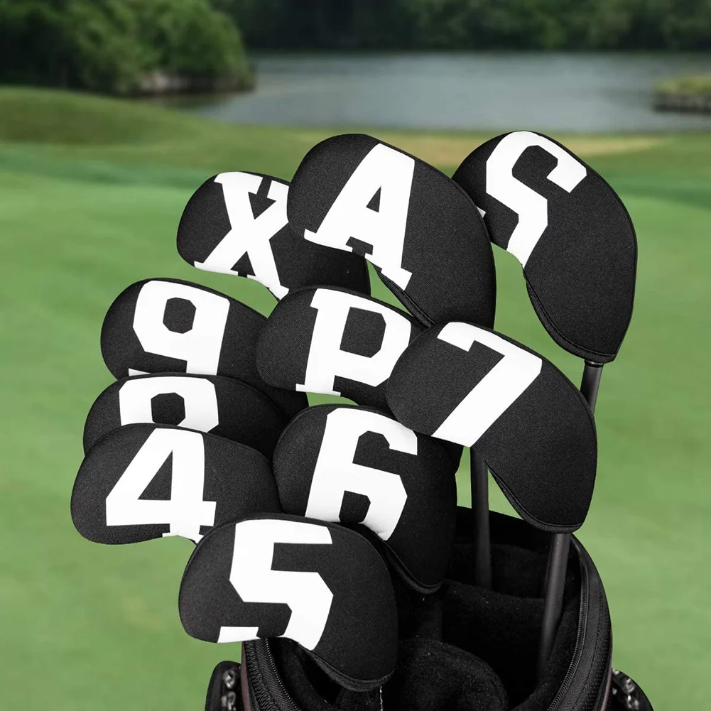 A12E-Golf Iron Covers,Neoprene Golf Iron Covers Set ,Golf Club Head Covers For Iron Club Fit All Brands Golf Iron Cover