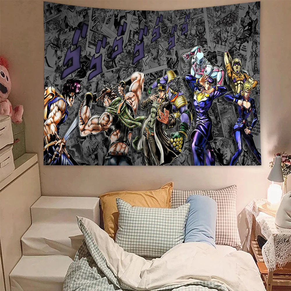 Carpet JoJo S Bizarre Adventure Printed Large Wall Tapestry Hanging Tarot Hippie Wall Rugs Dorm Home Decor