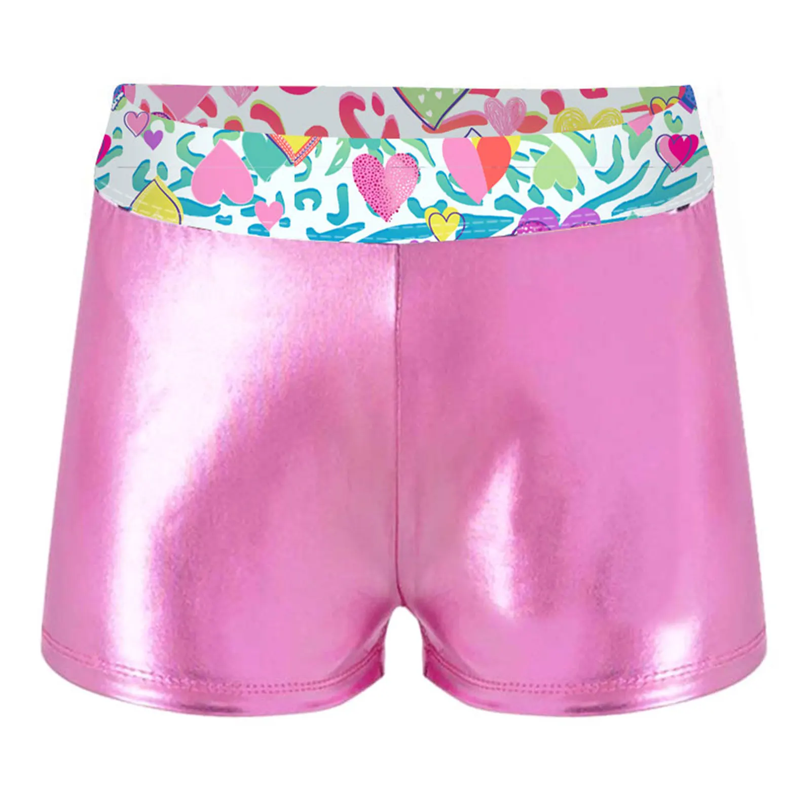 Kid's Shorts for Girls Patchwork Printed Yoga Shorts for Gymnastic Ballet Dance Sports Short Pants Dancewear Children Clothing