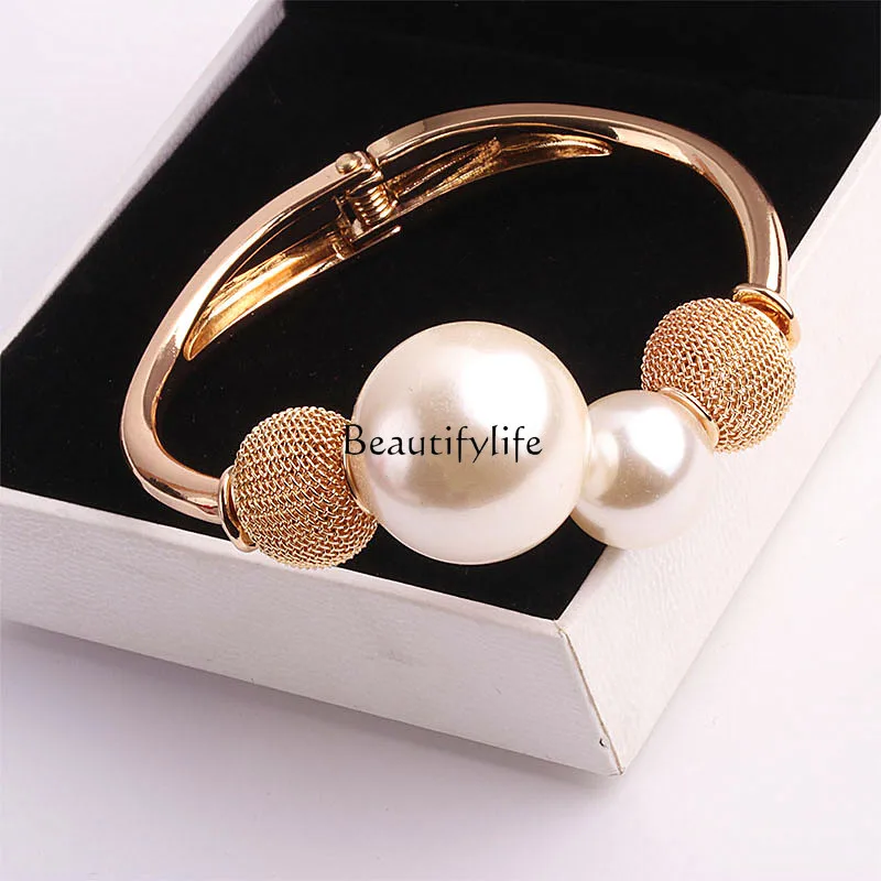 

Personalized Pearl Opening Bracelet, European and American, Fashionable and All-Match Bracelet, Clothes Cuff Accessories,