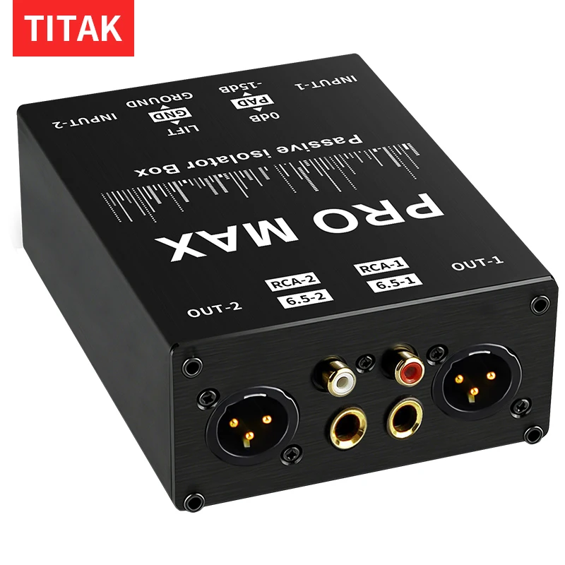 

Аудиоизолятор 6.35 мм и XLR 1/4 TRS RCA AUX (6.5 мм) для входа/выхода, фильтр от шумов и помех, изолятор-микшер для микрофонов