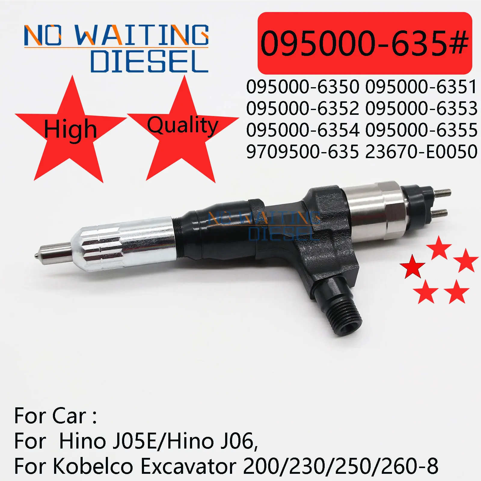 

095000-6350 095000-6351 095000-6352 Common Rail injector 095000-6353 095000-6354 095000-6355 For Hino J05E/Hino J06