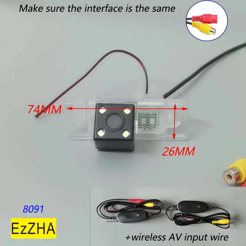 EzZHA CCD HD Wireless Car CCD Rear Camera 4 8 12 led For Citroen C-Quatre C-Triomphe C5 C4 Nissan Qashqai X-trail Peugeot 307