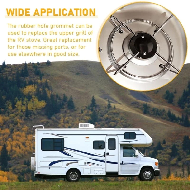 

10Pcs Grates Grommet Heat Resistant Grate Pad Stove Grommets Stove Parts Replacement Accessories Black