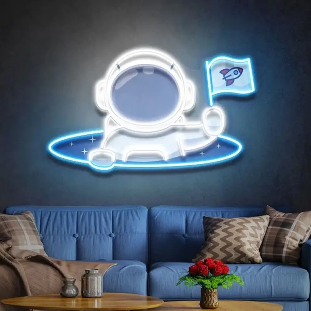 Astronaut Neon LED Sign, USB Powered Adjustable Brightness Neon Sign For Bar, Shop, Store,Garage,Workshop,Living Room,Wall Decor