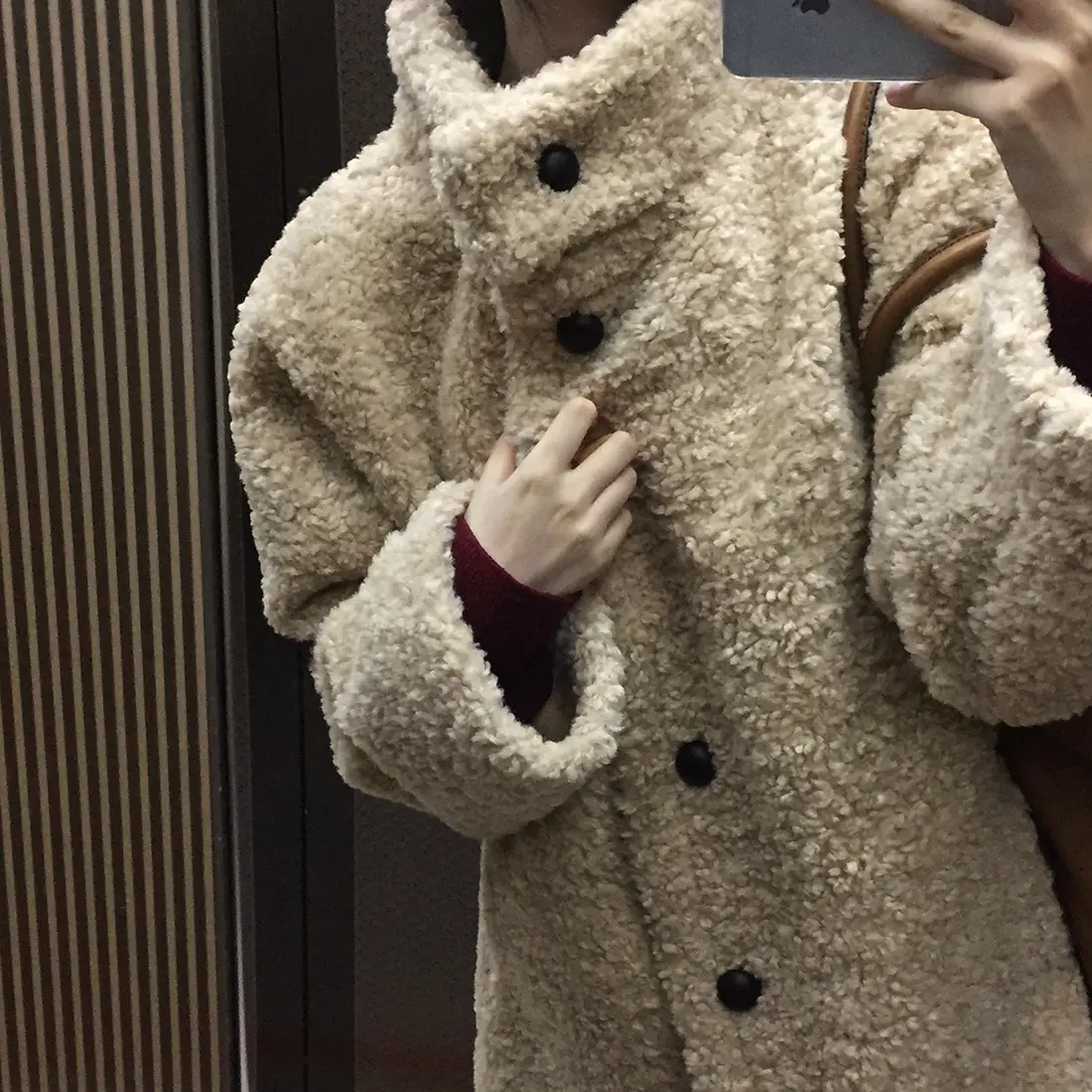Retro Korean Style Lamb Fur Jacket Women's Autumn Winter Loose Lazy Particle Fleece Stand Collar Single Button Coat