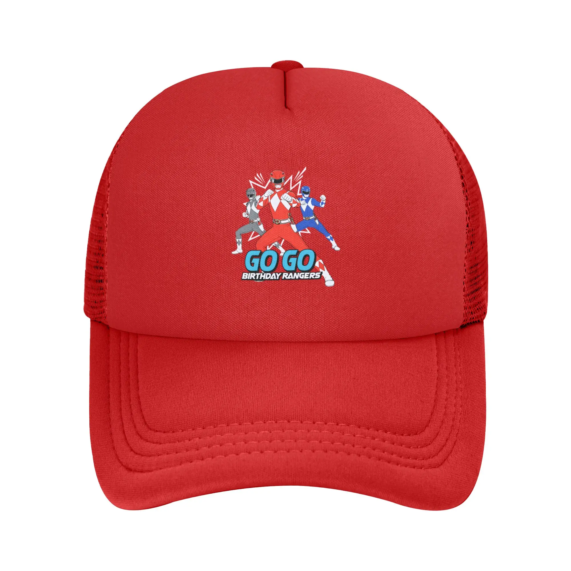 Unisex Power Rangers Trucker-Mütze, modische Mesh-Baseballkappen, Polyester-Mütze, verstellbare Angelmütze, Sommer