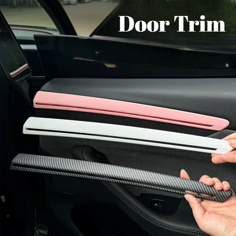 

For Tesla Model Y Juniper Car Door Side Trim Interior Mod Panel Anti-Scratch Wear-Resistant Door Edge Decor Eco-Friendly Plastic