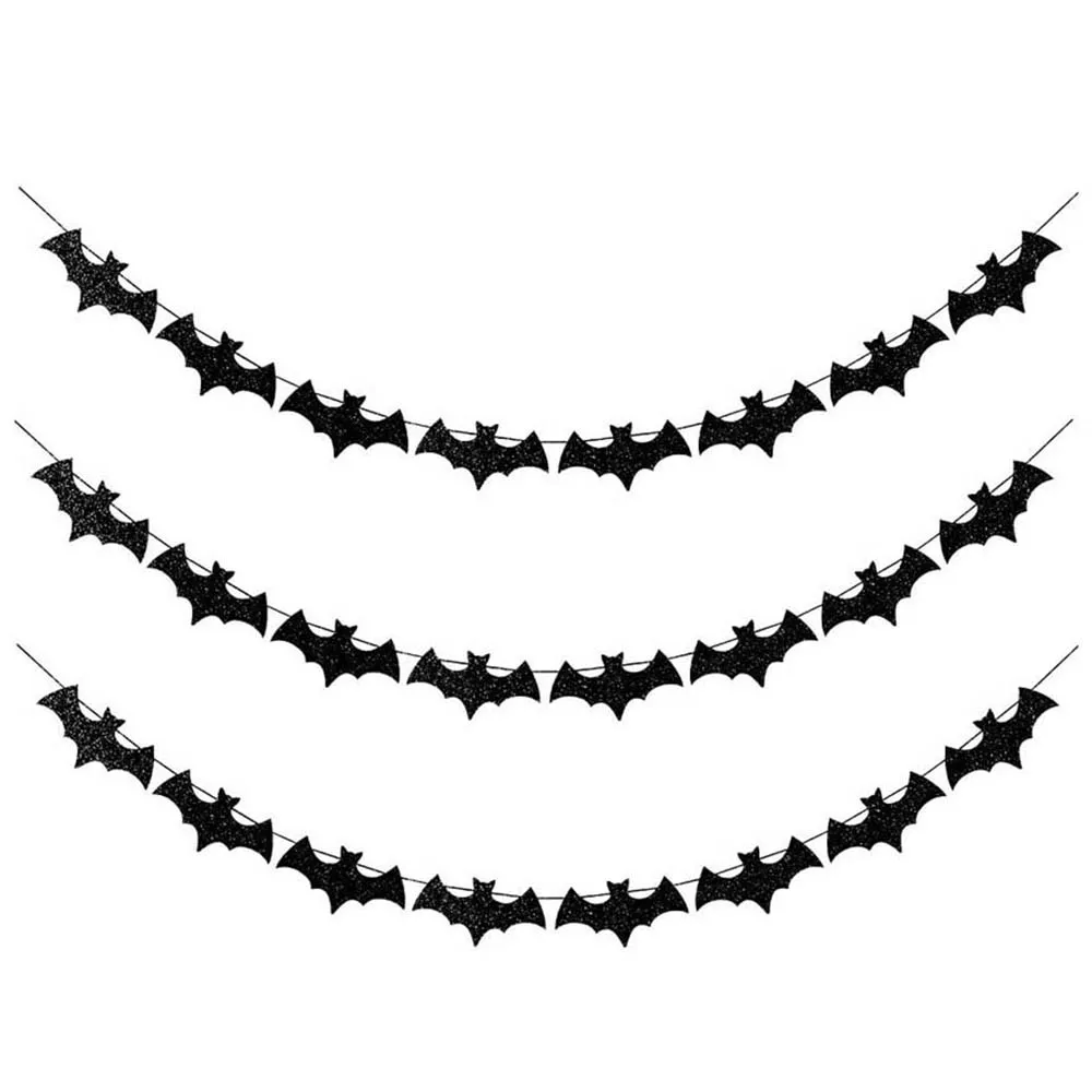 Halloween-Dekorationen Fledermaus-Banner Flaggen-Girlande Hängende Dekorationen für Innen- und Außenbereich Geisterhaus-Party-Deko – Detail 4