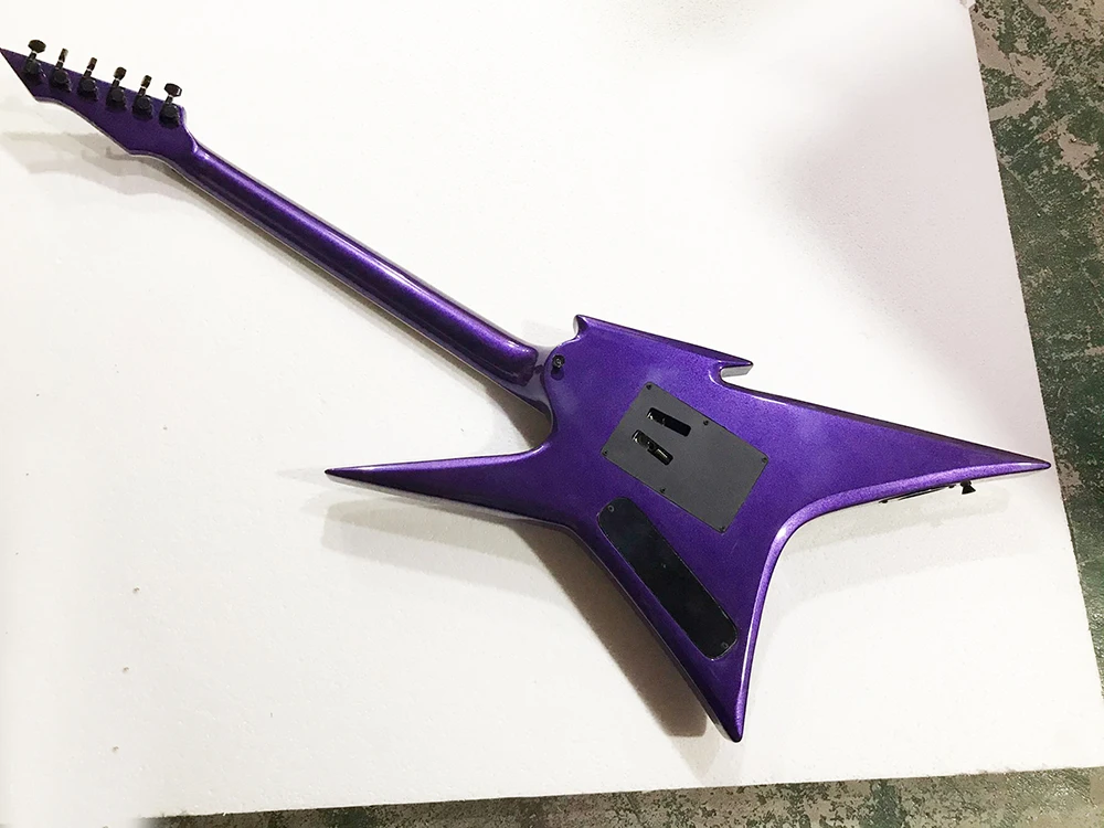 Factory Outlet 6 Strings Purple Electric Guitar with Humubuckers Pickups,Rosewood Fretboard,24 Frets