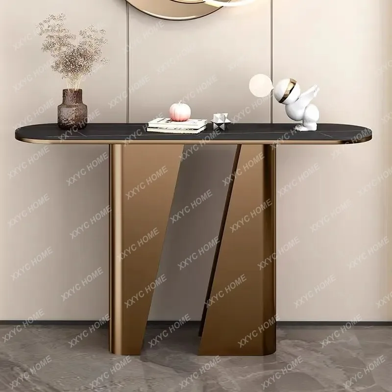 XX Modern Minimalist Luxury Console Table Ultra Narrow Slate Wall Sideboard Entryway Partition Decor End Table