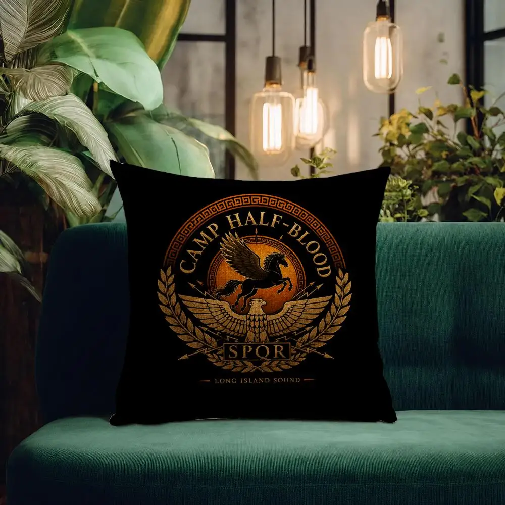 Symbol SPQR Cushion Cover Natural Linen Pillowcase Set Cushion Cover for Sofa Bedroom Chair