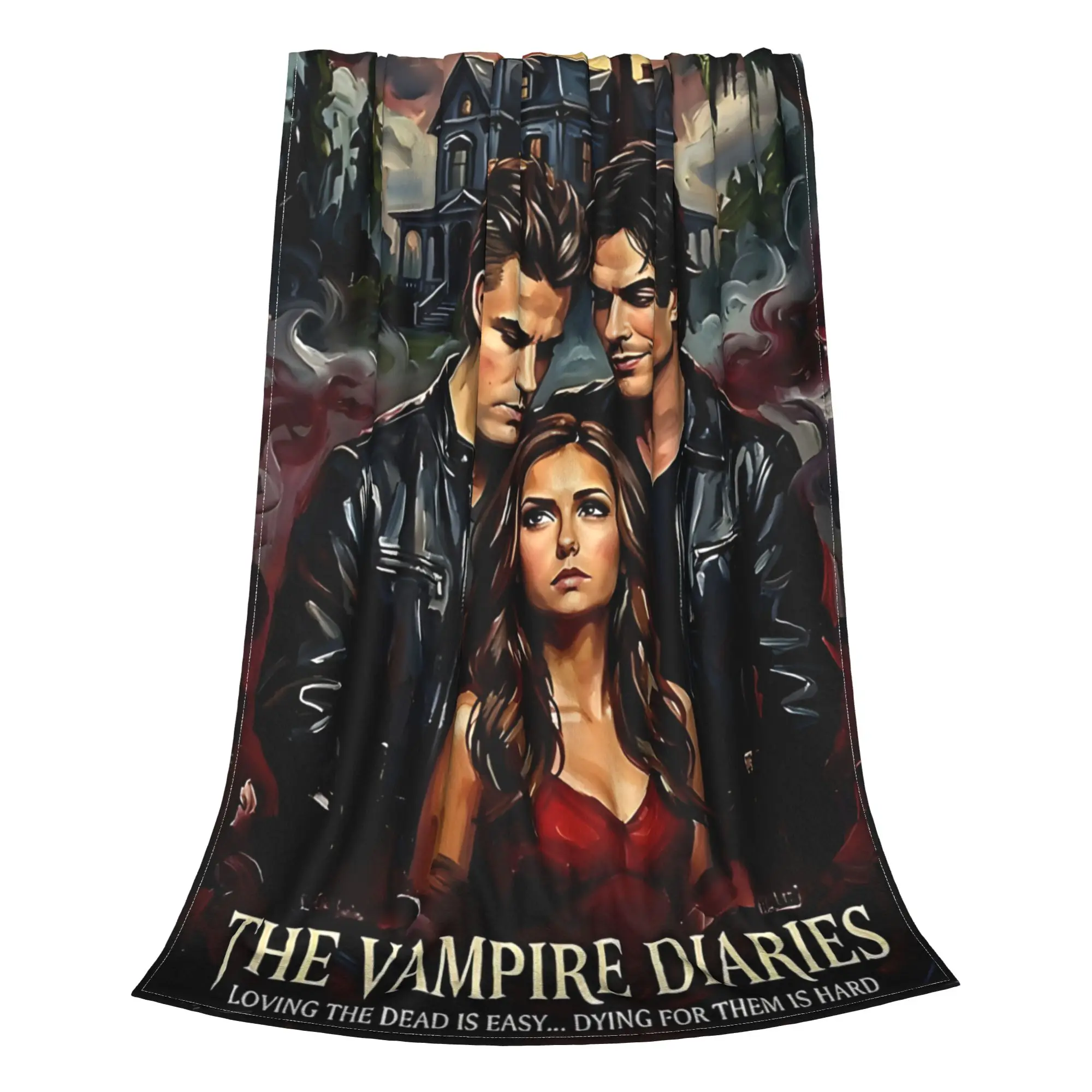 1PC Home Cutecore Room Decor Salvatore Brothers High Drama Vampire Blanket Throw Blanket  Novelty Warm Blanket All Season