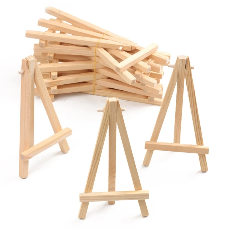 10Pcs A-frame Artist Easels Set Mini Desk Easels Wooden Display Stand Adjustable