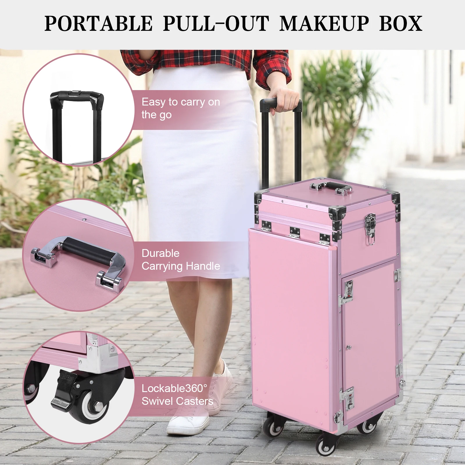 

Складной передвижной маникюрный стол на колесиках с ящиками, 2-уровневая косметическая тележка-органайзер большой вместимости для мастеров маникюра и салонов