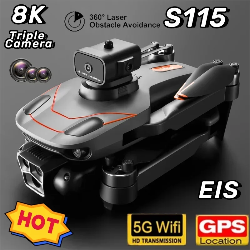 New S115 Max Brushless Drone 4K Professional Dual Camera Obstacle Avoidance Optical Flow Position RC Drone Sell Apron Kids Toys