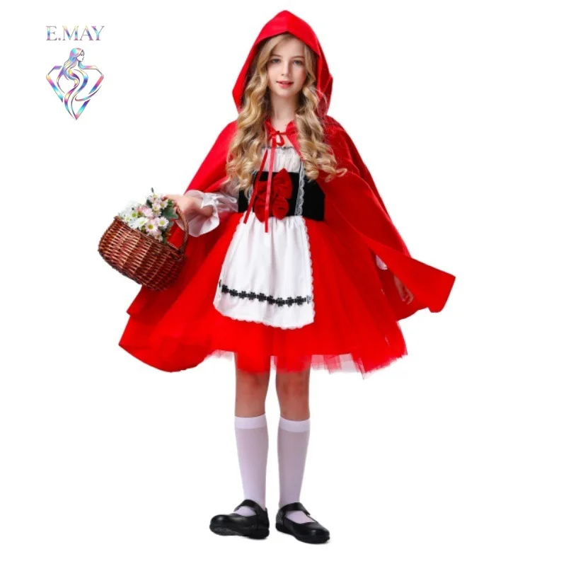 

Children's Performance Costume Halloween Cosplay Little Red Riding Hood Dress Fairy Tale Stage Performance Women's Clothes