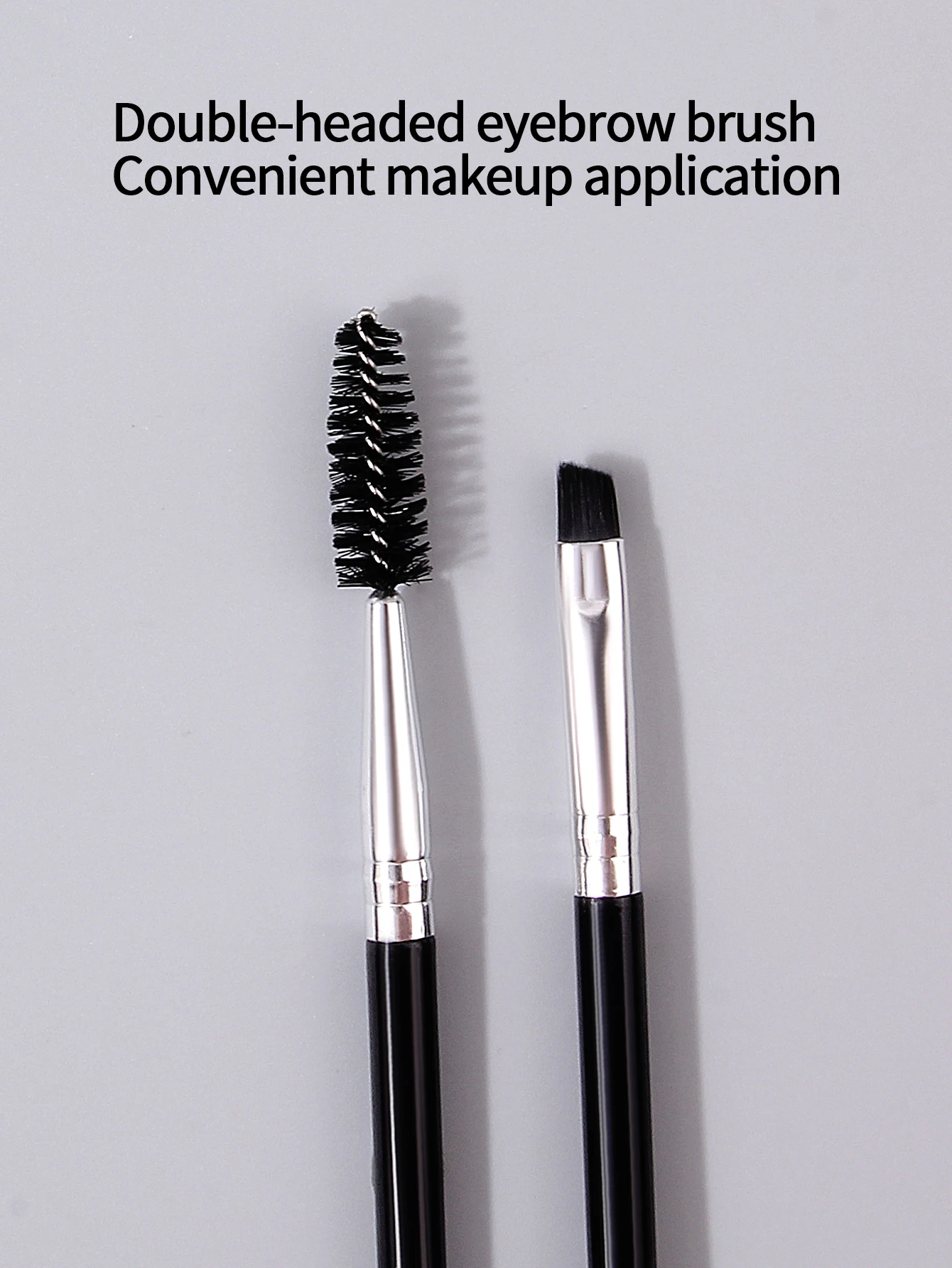 5 stks Zwarte tweekoppige mascara borstel, wenkbrauw borstel, mascara kam, curling make-up verfrissen, draagbare professionele oogmake-up borstel