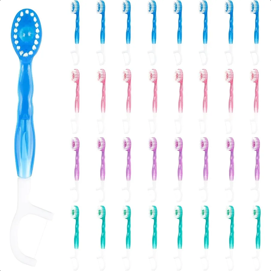 5 في 1 فرشاة أسنان صغيرة بحجم مناسب للسفر مع معجون أسنان ومكشطة لسان ملفوفة بشكل فردي مجموعة العناية بالفم المحمولة #1