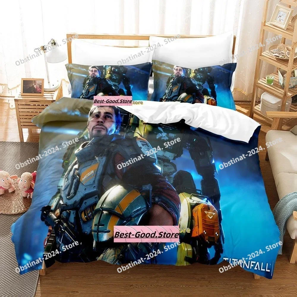 

New Game Titanfall 2 Bedding Set Single Twin Full Queen King Size Bed Set Adult Kid Bedroom Duvetcover Sets Anime cama de casal