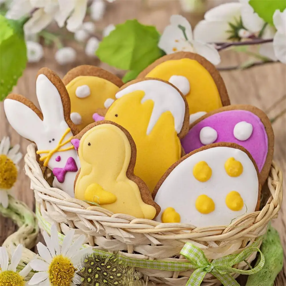 1~4PCS Easter Cookies Mold Party Decoration Stainless Steel Kitchenware Home Kitchen Baking Pastry Tool Kitchen Gadgets