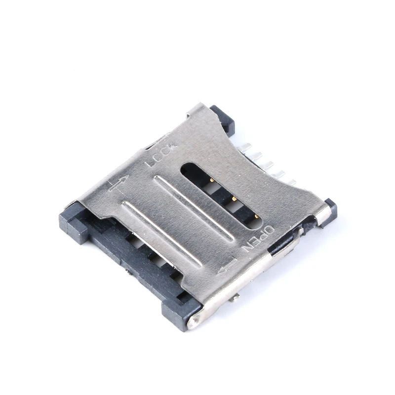 10PCS SIM Card Holder 6P MICRO SIM Flip 1.5H  Connector Micro Mobile Phone SIM Card Holder Card Slot