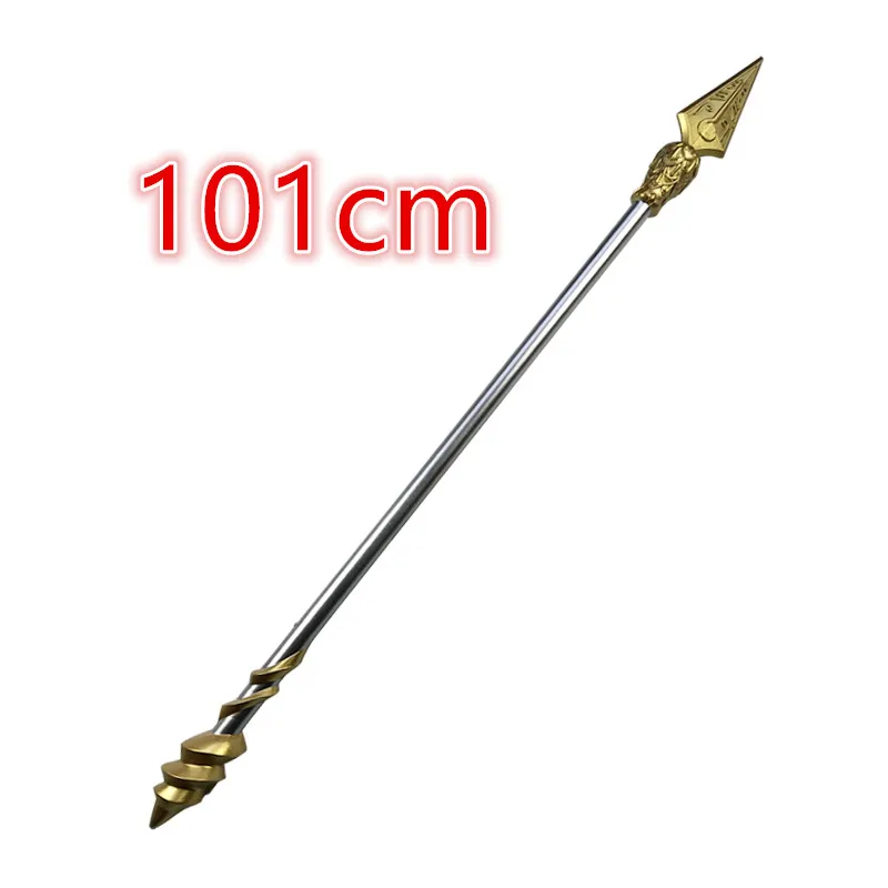 

Cosplay Nezha King Gun Sword 1:1 Chinese Characters Styles Weapon Prop Spin Gold Gun Sword Cos Halloween Gift toy 101cm