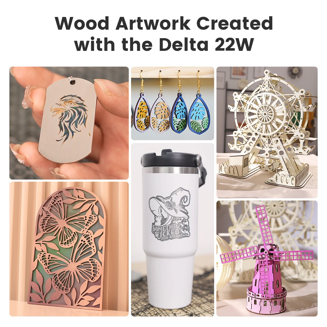 10W 20W Algolaser Laser Master 3 Laser Engraver Smart Cutting Machine Desktop Logo Mark Printer Off-line control Laser Explorer